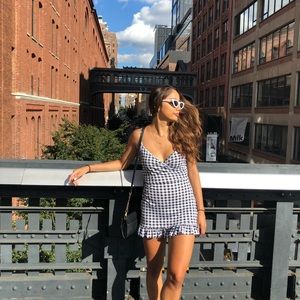 Gingham Print Mini Dress